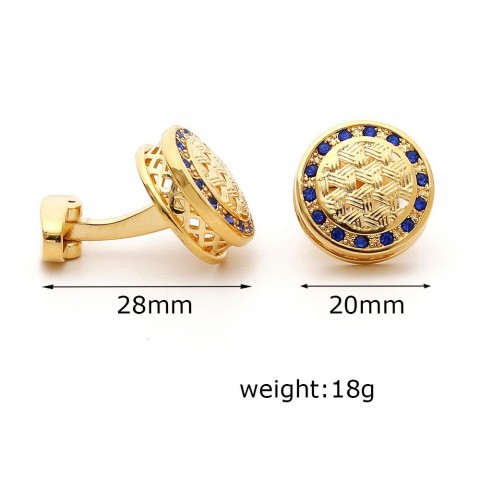 Men's Elegant Blue Silk Knot Cufflinks with Rhodium Plating
