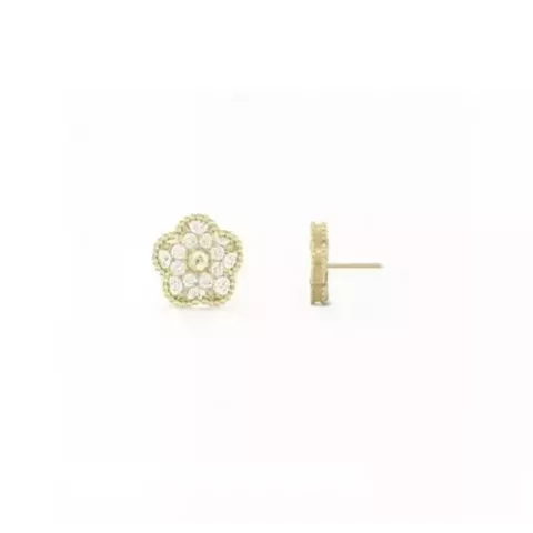 Women's Vintage Clover Stud Earrings with Agate and Mother-of-Pearl