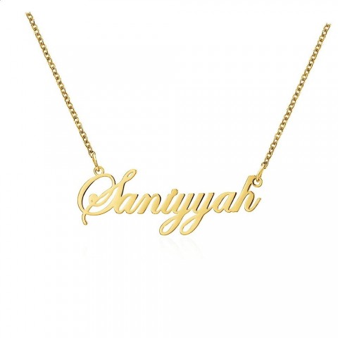 DOREMI Customizable Name Stainless Steel Necklace for Women, Initial Letter Nameplate Jewelry