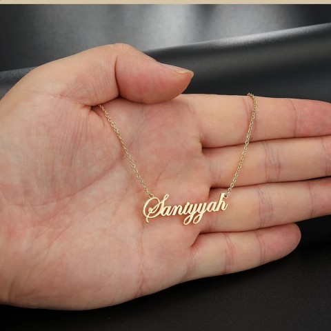 DOREMI Customizable Name Stainless Steel Necklace for Women, Initial Letter Nameplate Jewelry