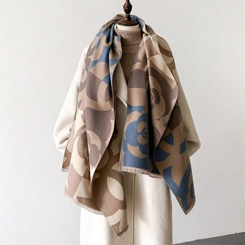 Luxury Women's Floral Cashmere Scarf - Warm Winter Wrap & Shawl