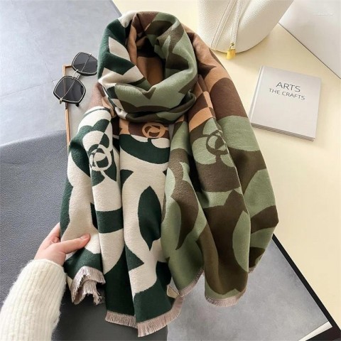 Luxury Women's Floral Cashmere Scarf - Warm Winter Wrap & Shawl