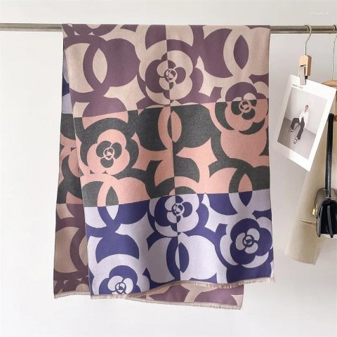 Luxury Women's Floral Cashmere Scarf - Warm Winter Wrap & Shawl