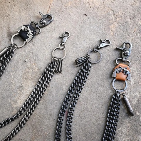 Double Gun Bullet Keychain Pendant for Men