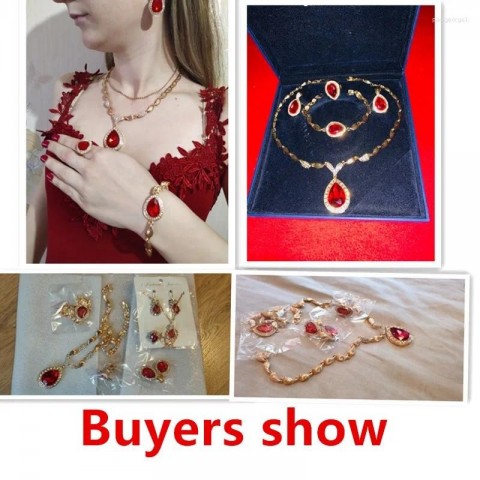 Elegant Women's Jewelry Set with Waterdrop Cubic Zirconia