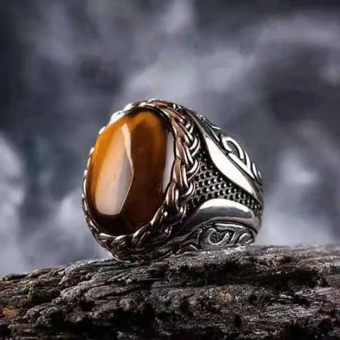 Milangirl Men's Two-Tone King Horse Band Ring for Fashion Punk Style