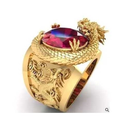 Milangirl Men's Two-Tone King Horse Band Ring for Fashion Punk Style