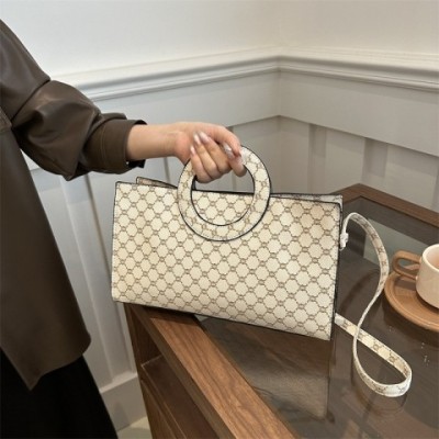 Vintage Fashionable Lightweight Women's PU Casual Tote Bag with Distressed Look
