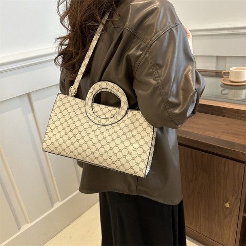 Vintage Fashionable Lightweight Women's PU Casual Tote Bag with Distressed Look