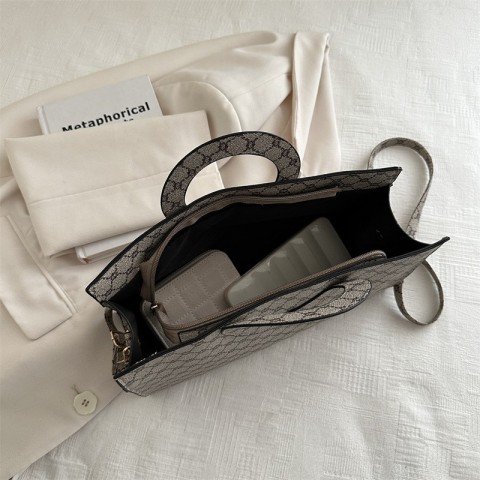 Vintage Fashionable Lightweight Women's PU Casual Tote Bag with Distressed Look