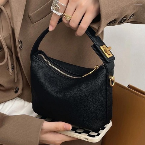 Elegant Women's Vegan Leather Mini Crossbody Bag with Zipper Closure