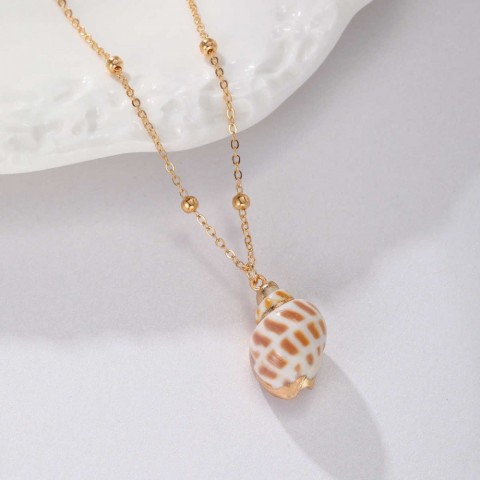 Anto Bohemian Gold Plated Shell Pendant Necklace - Women's 50cm Chain