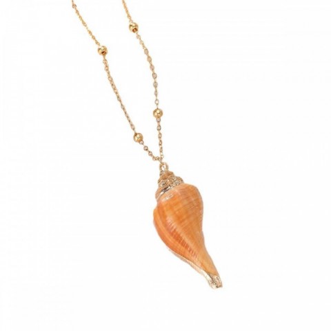 Anto Bohemian Gold Plated Shell Pendant Necklace - Women's 50cm Chain