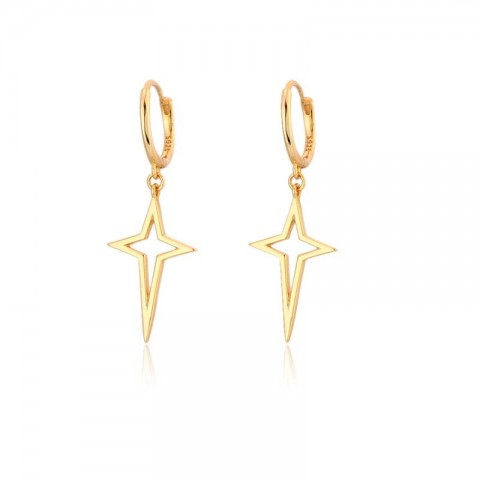 Hoop Earrings Cross Geometric Gold Silver Women Luxury Jewelry