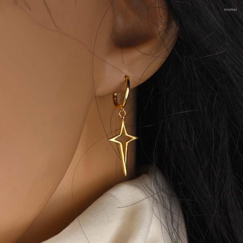 Hoop Earrings Cross Geometric Gold Silver Women Luxury Jewelry