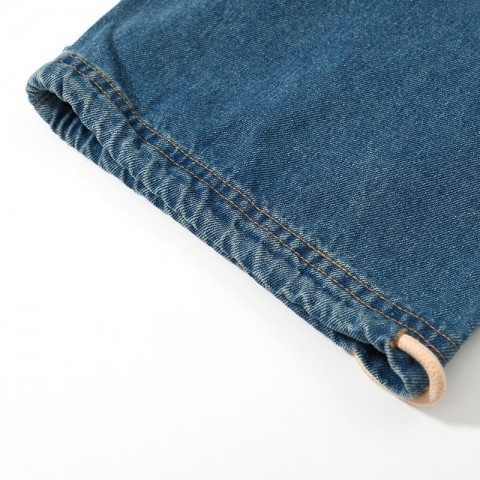 24SS Stylish Oversize Washed Denim Trousers with Elastic Waist for Men