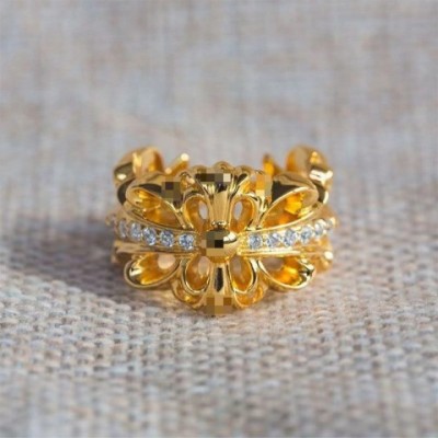 Vintage Cross-Iris Sterling Silver Unisex Ring for Couples - Timeless Jewelry
