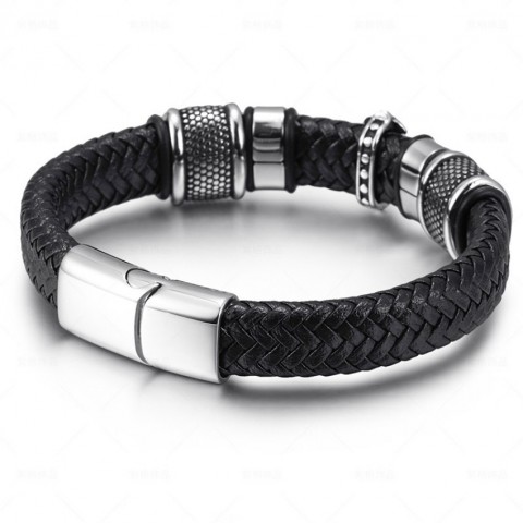 Jesus Cross Charm Bracelet for Men
