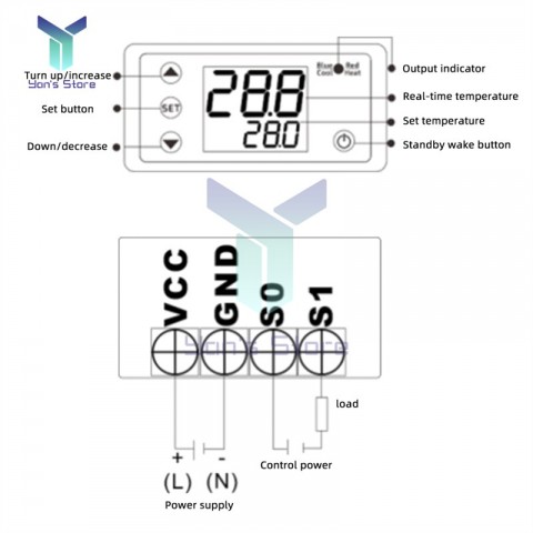 W3231 Smart Incubator Thermostat Controller DC12V-24V AC110V-220V Digital Temperature Regulator