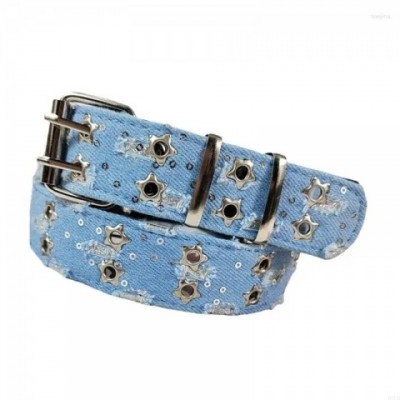 Star Punk Design Women's Genuine Leather Belt with Golden Animal Buckle