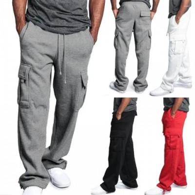 Comfortable Men's Cargo Jogger Fleece Sweatpants with Multiple Pockets