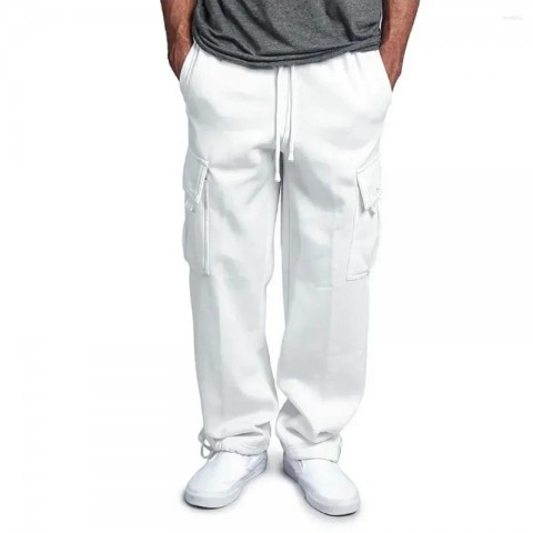 Comfortable Men's Cargo Jogger Fleece Sweatpants with Multiple Pockets