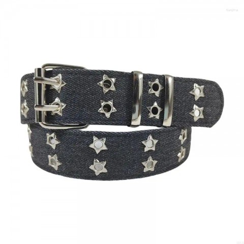 Star Punk Design Women's Genuine Leather Belt with Golden Animal Buckle