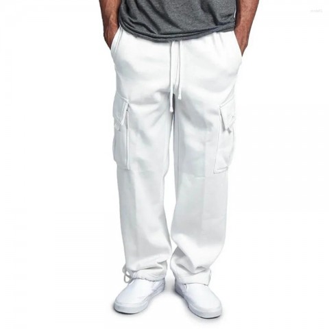 Comfortable Men's Cargo Jogger Fleece Sweatpants with Multiple Pockets