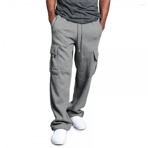 Comfortable Men's Cargo Jogger Fleece Sweatpants with Multiple Pockets