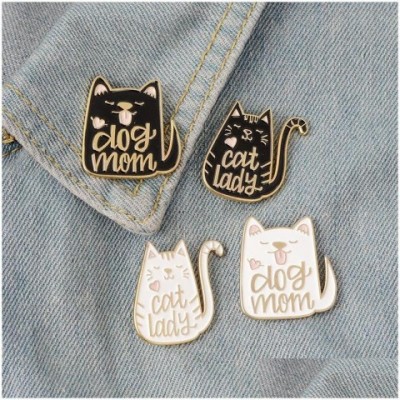 Vintage Punk Style Metal Enamel Brooches for Women - Cat & Dog Design