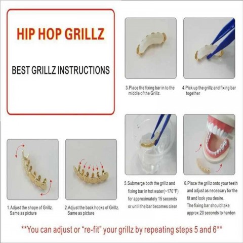 D Z Unisex Iced Out Teeth Grillz Set with Cubic Zirconia for Men Women