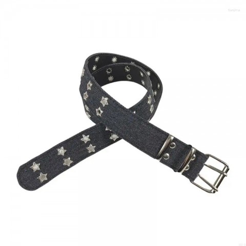 Star Punk Design Women's Genuine Leather Belt with Golden Animal Buckle