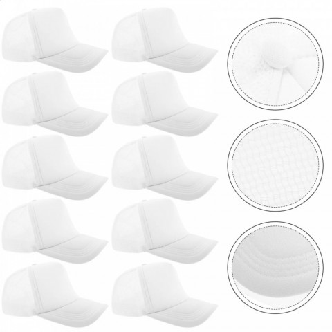 Premium Mesh Baseball Hats for Men and Women - Outdoor DIY Sublimation | 10 Pack