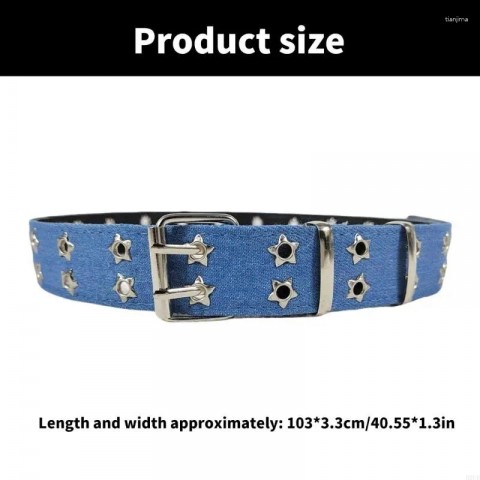 Star Punk Design Women's Genuine Leather Belt with Golden Animal Buckle