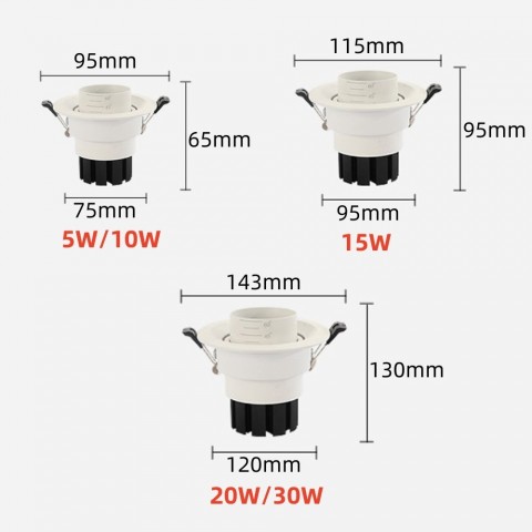SmartFit Dimmable Embedded LED Downlights 5W-15W for Modern Living