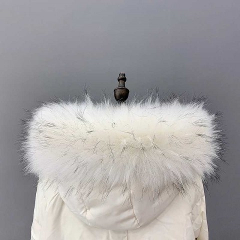 Unisex Faux Raccoon Fur Collar Winter Jacket Accessories S2410