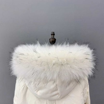 Unisex Faux Raccoon Fur Collar Winter Jacket Accessories S2410