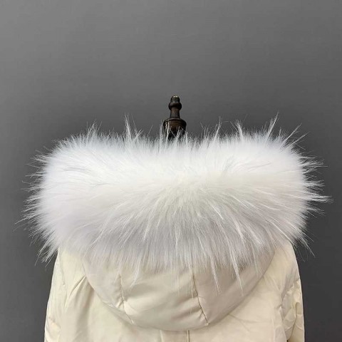 Unisex Faux Raccoon Fur Collar Winter Jacket Accessories S2410