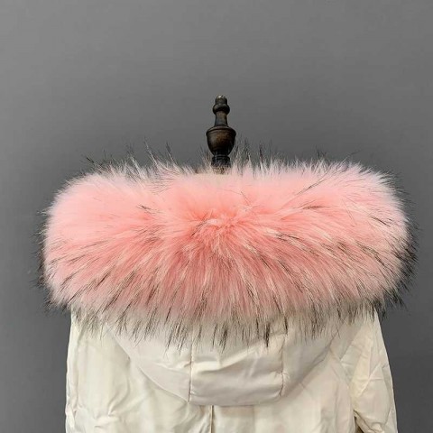 Unisex Faux Raccoon Fur Collar Winter Jacket Accessories S2410
