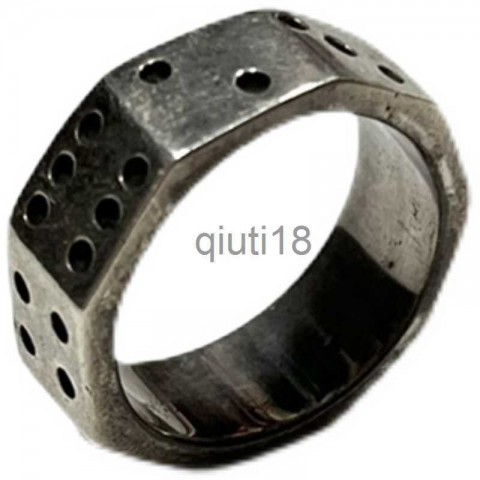 Band Rings Unisex Octagon Design with Plant Pattern - Stylish Jewelry for Men and Women