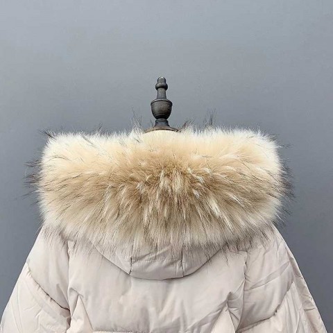 Unisex Faux Raccoon Fur Collar Winter Jacket Accessories S2410