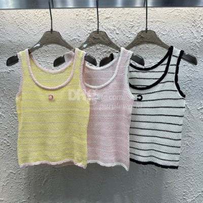 Elegant Women's Stripe Breathable Knit Tank Top