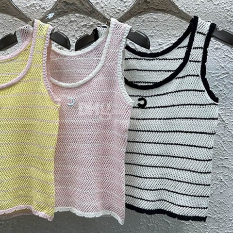 Elegant Women's Stripe Breathable Knit Tank Top