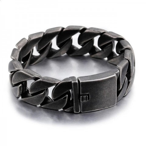 Punk Rock Stainless Steel Curb Link Bracelet for Men & Women, 26mm/31mm, Hiphop Biker Jewelry