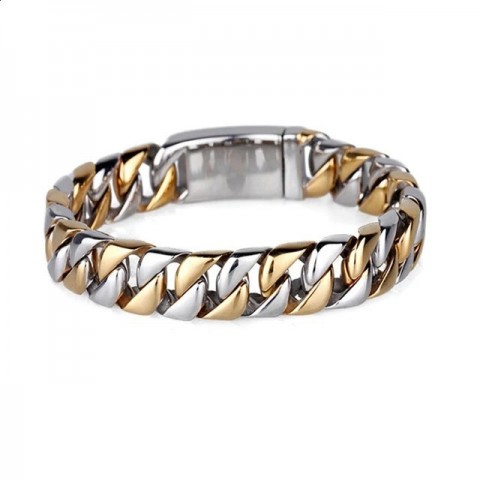 Punk Rock Stainless Steel Curb Link Bracelet for Men & Women, 26mm/31mm, Hiphop Biker Jewelry