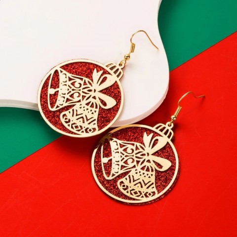 Festive Women's Silver Alloy Glitter Dangle Earrings - Bohemian Christmas Tree & Reindeer Designs