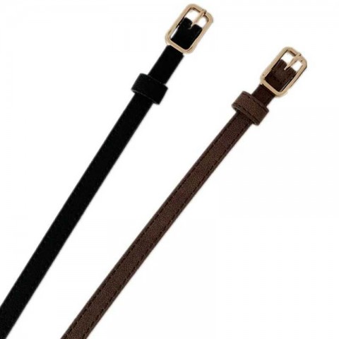 2023 Retro Simple Black Narrow Leather Belt for Women