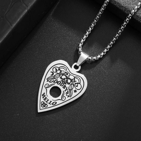 Stainless Steel "Hello Goodbye" Pendant Necklaces for Men and Women
