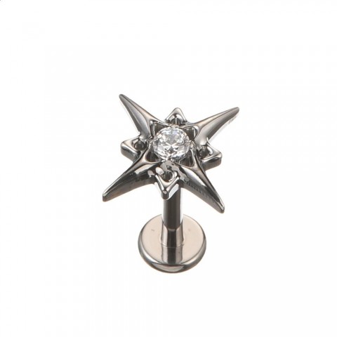 ASTM F136 Threaded Noth Star Stud for Tragus Labret Lip Piercing