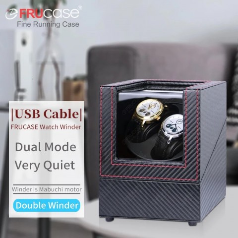 FRUCASE PU Automatic Watch Winder Box 1-0/2-0, Durable & Stylish